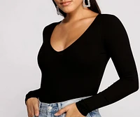 Basic Long Sleeve V-Neck Bodysuit