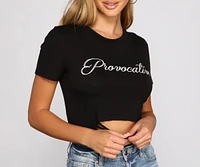 Provocative Graphic Crop Top