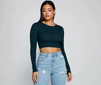 Go With It Ribbed Knit Crop Top