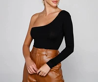 A Trendy Vibe One-Shoulder Bodysuit