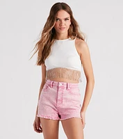 Fringe Benefits High Neck Crop Top