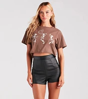 Rodeo Skeleton Graphic Crop Tee