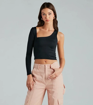 Trendy Staple Asymmetric Smooth Knit Top