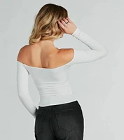 Simply Elevated Off-The-Shoulder Smooth Knit Top