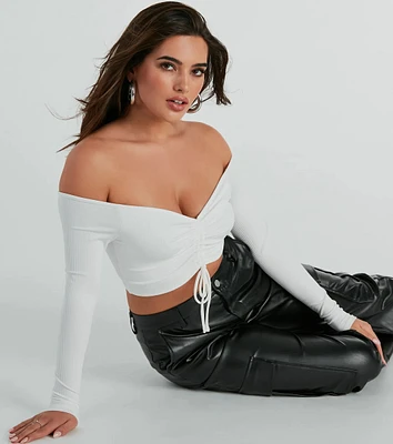 Nothing Sweeter Off-The-Shoulder Crop Top