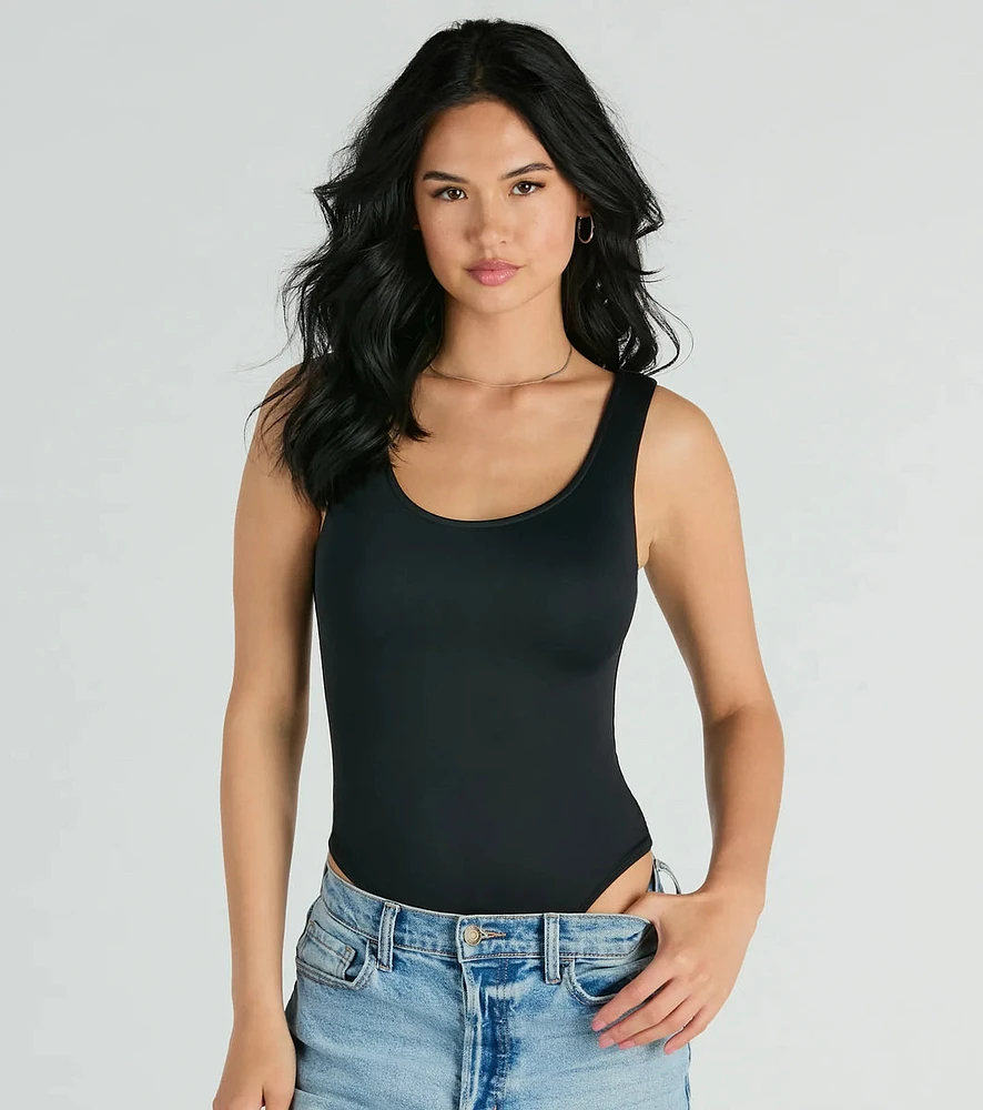 Smooth Silhouette Sleeveless Scoop Neck Bodysuit