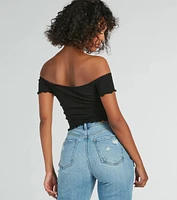 Heat Wave Off-The-Shoulder Crop Top