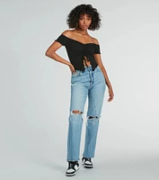 Heat Wave Off-The-Shoulder Crop Top