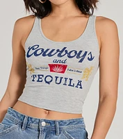 Cowboys And Tequila Graphic Tank Top