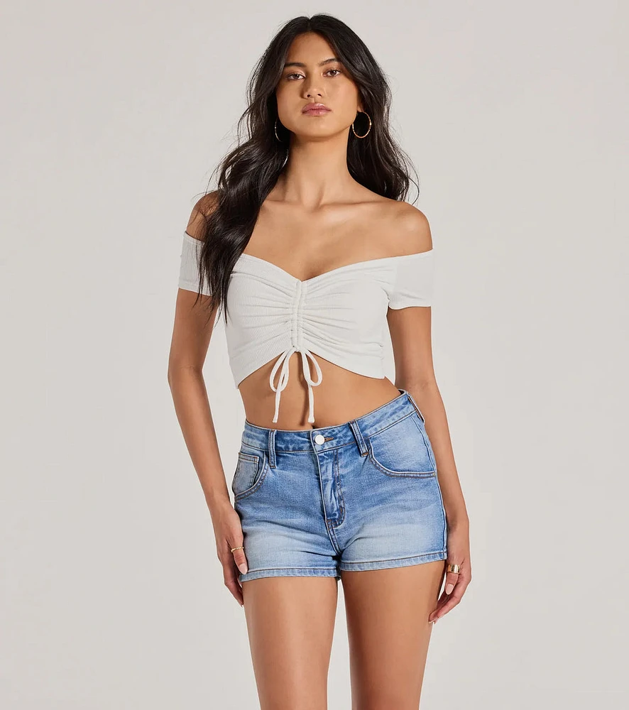 Sweet One Off-The-Shoulder Crop Top