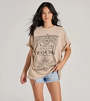 Tequila Time Oversized Graphic Tee