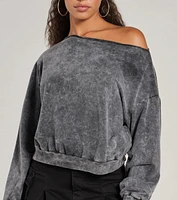 Comfy Vibes Only Washed Knit Pullover Top