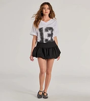 Sporty Style Oversized Graphic Tee