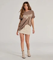 Edgy Trend Eagle Oversized Graphic Tee