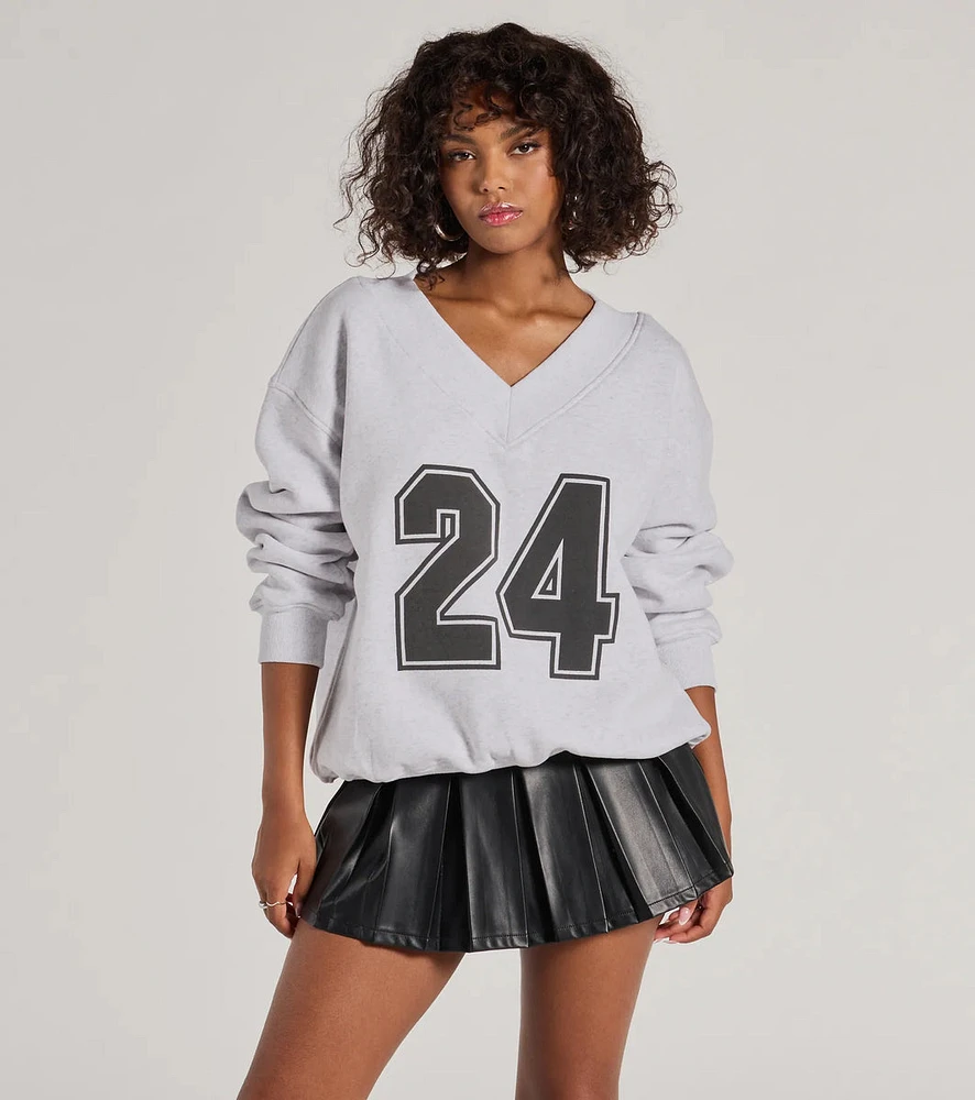 Graphic Oversized Pullover Sweatshirt