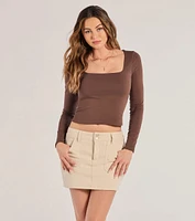 Back To Basics Cropped Long Sleeve Top