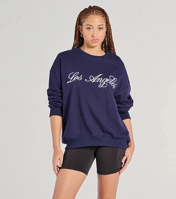 Los Angeles Embroidered Oversized Sweatshirt