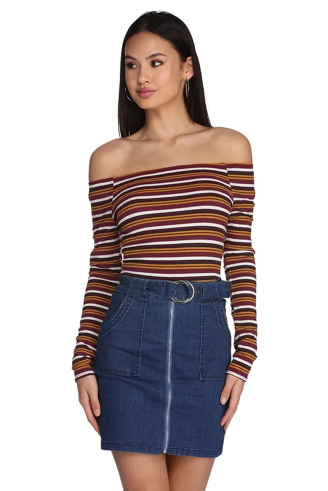 All That Stripe Crop Top