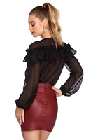 Charmed Chiffon Ruffled Bodysuit