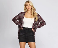 Fray All Day Plaid Top