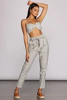 Linen Stripe Crop Top