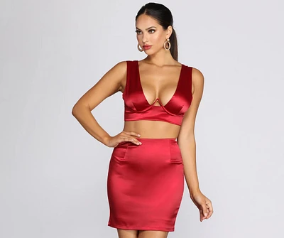 Hot Girl Satin Curved Wire Top