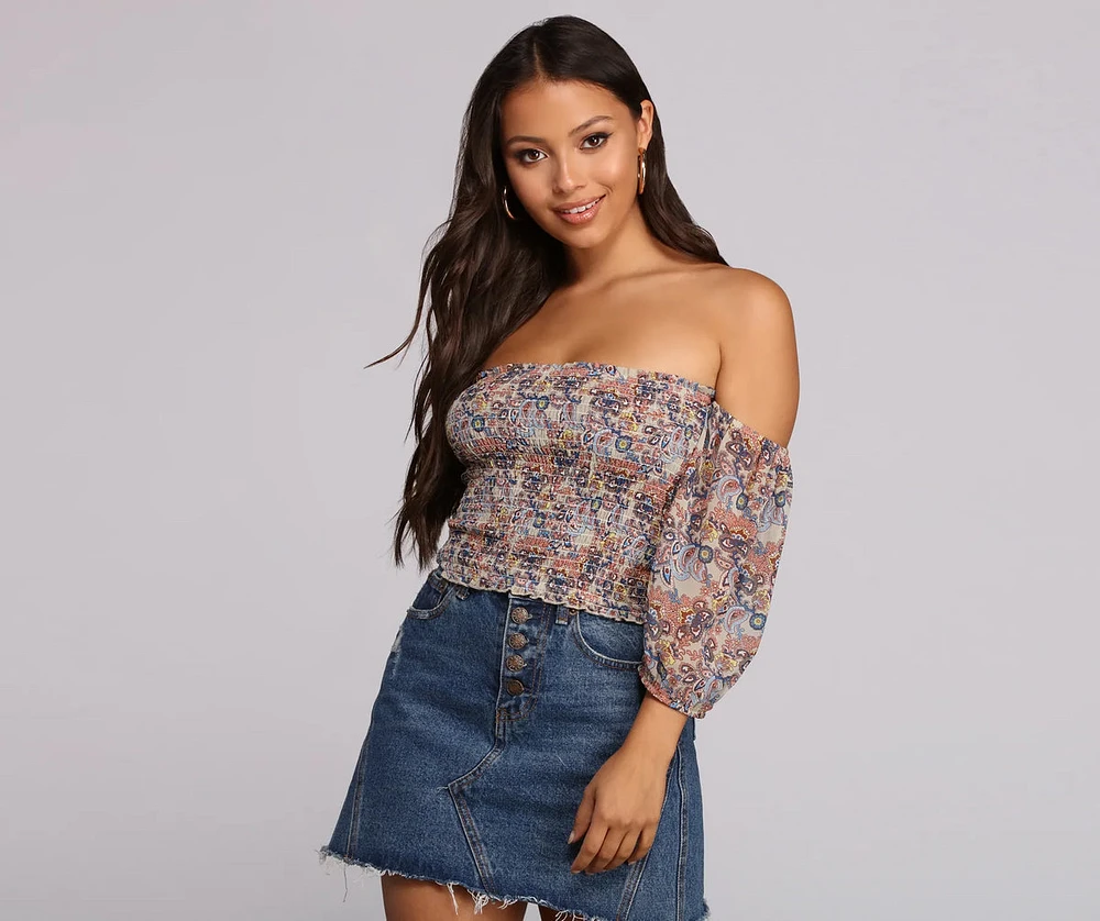 Pretty Paisley Crop Top