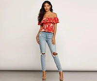 Flower Bomb Ruffled Top