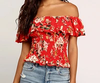 Flower Bomb Ruffled Top