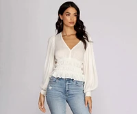 Vacay Now Smocked Waist Blouse