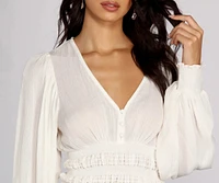 Vacay Now Smocked Waist Blouse