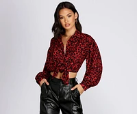 Button Up Leopard Print Blouse