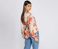 Belted Wrap Front Blouse