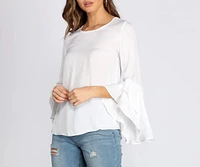 Tiered Ruffle Sleeve Blouse