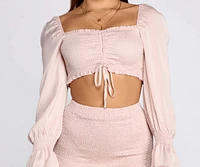 Met Your Match Smocked Crop Top