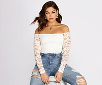 Lover Of Lace Off The Shoulder Bodysuit