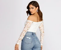 Lover Of Lace Off The Shoulder Bodysuit