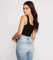 Hook and Eye Corset Crop Top