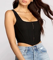 Hook and Eye Corset Crop Top