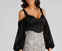 Feelin' Luxe Satin Corset Crop Top