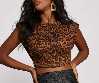 Bold and Fierce Leopard Print Crop Top