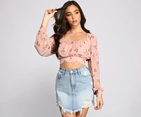 A Spring Mood Floral Crop Top