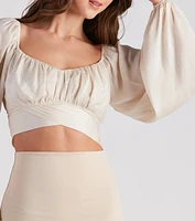 Sweet And Flirty Satin Crop Top