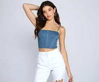 Classic Staple Denim Corset Top