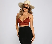 Candid Chic Faux Suede Crop Top