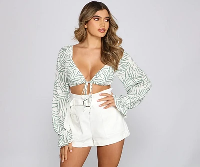 Dreamy Vacay Vibes Tie-Front Top