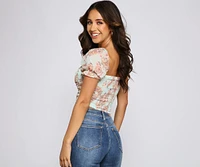 Painted Paisley Cropped Corset Top