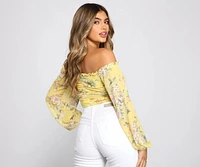 Off The Shoulder Floral Sensation Crop Top