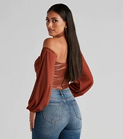 Edgy Luxe Off The Shoulder Corset Top