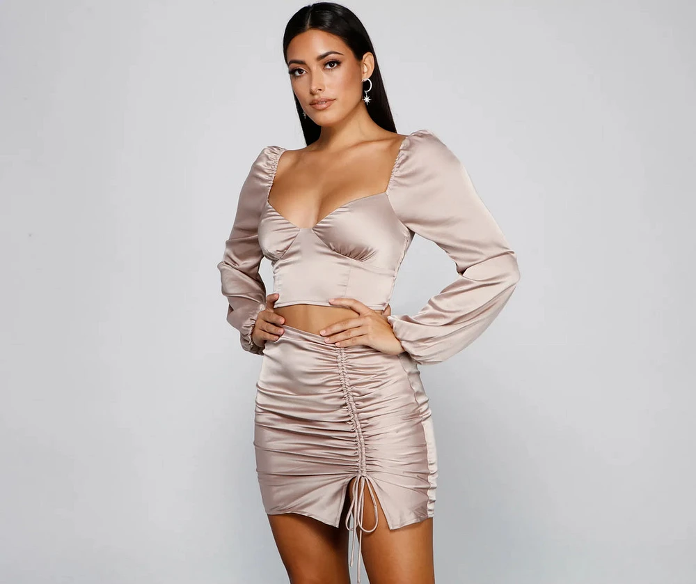 Dreamy And Chic Satin Crop Top